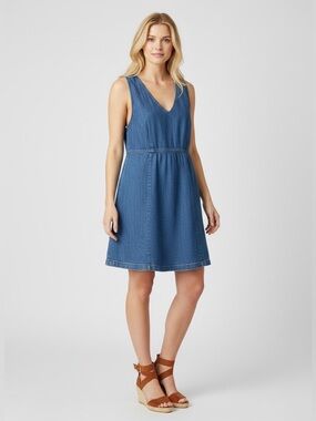 American Eagle Blue Denim Skater Dress